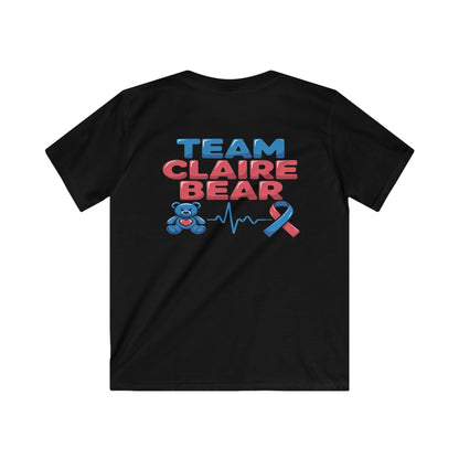 Kids Tee — "Proud Supporter of a Warrior" | Team Claire Bear Pediatric Cancer Awareness Shirt