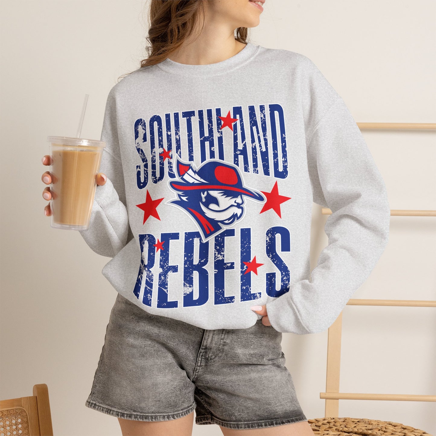 Southland Rebels with Stars Gildan Softstyle Crewneck Sweatshirt