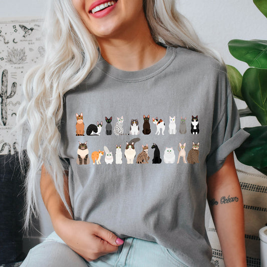Cat Lovers Comfort Color Tees, Farm Animal Shirts, Illustration, Breeds, Pet Comfort Colors T-Shirt