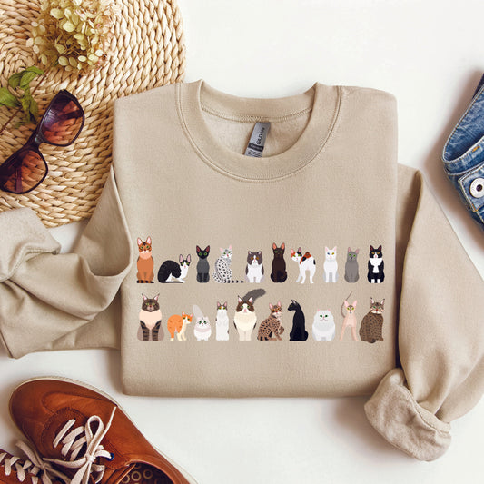 Cat Breeds Animal Lover Sweatshirt