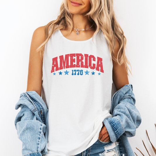 America 1776, Fourth of July, America, Patriotic, USA Comfort Colors Tank Top