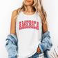 America Retro Varsity, Fourth of July, America, Patriotic, USA Comfort Colors Tank Top