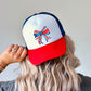 America Ribbon, Coquette, Patriotic, Snapback Trucker Hat