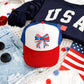 America Ribbon, Coquette, Patriotic, Snapback Trucker Hat