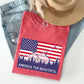 America The Beautiful, Flag, Mountains, Patriotic Tshirt Comfort Colors T-Shirt