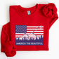 America The Beautiful, Flag, Mountains, Patriotic Sweatshirt