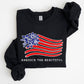 America The Beautiful, Flower Flag, Patriotic Sweatshirt