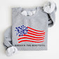 America The Beautiful, Flower Flag, Patriotic Sweatshirt