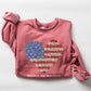 America The Beautiful, Flowers, Heart Flag, Sweatshirt