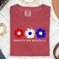 America The Beautiful, Flowers, Red White Blue Tshirt Comfort Colors T-Shirt