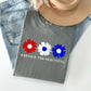 America The Beautiful, Flowers, Red White Blue Tshirt Comfort Colors T-Shirt