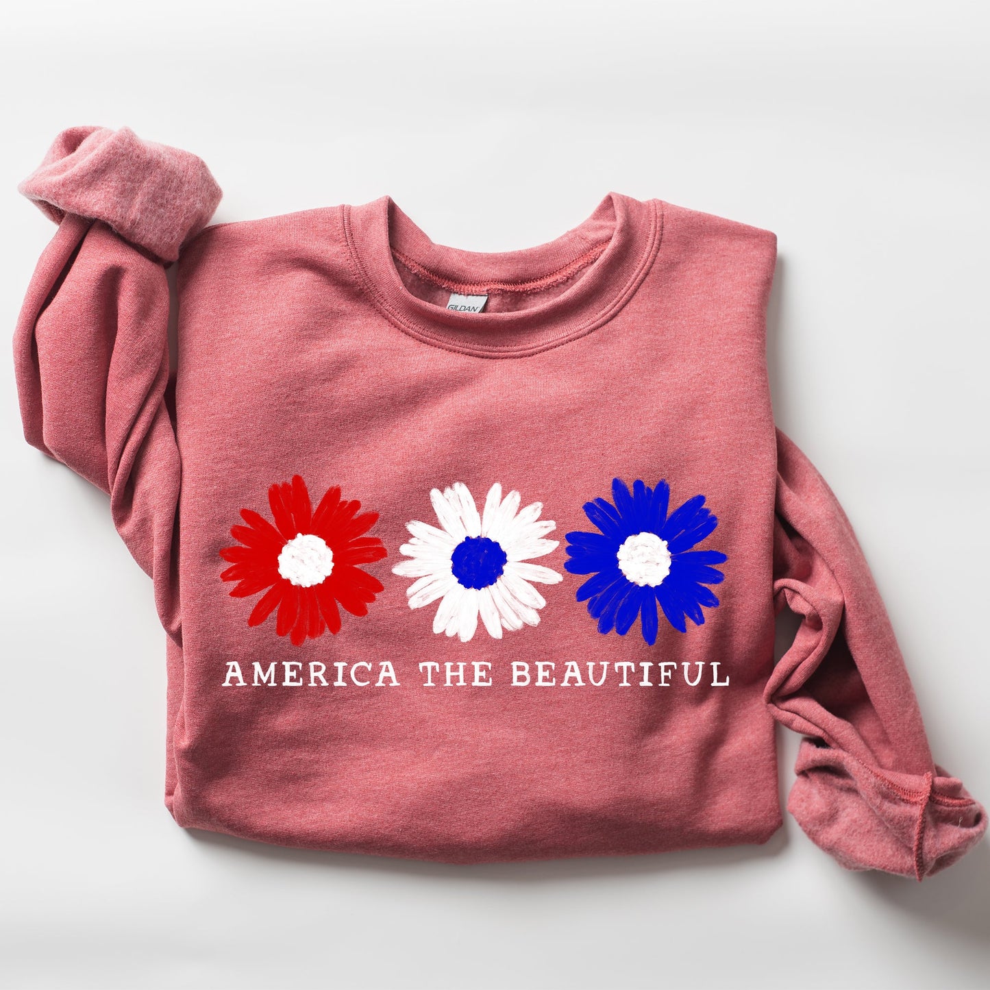 America The Beautiful, Red White Blue, Patriotic Sweatshirt