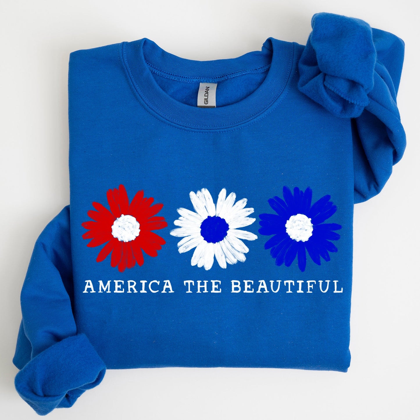 America The Beautiful, Red White Blue, Patriotic Sweatshirt