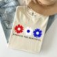 America The Beautiful, Flowers, Red White Blue Tshirt Comfort Colors T-Shirt