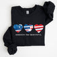America The Beautiful, Retro Hearts, Patriotic Sweatshirt