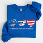 America The Beautiful, Retro Hearts, Patriotic Sweatshirt