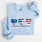 America The Beautiful, Retro Hearts, Patriotic Sweatshirt