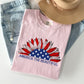 America The Beautiful, Sunflower Flag, Red White Blue Tshirt Comfort Colors T-Shirt