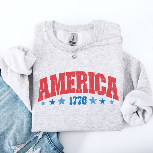 America, 1776, Varsity, Patriotic, USA, 4th of July Sweatshirt