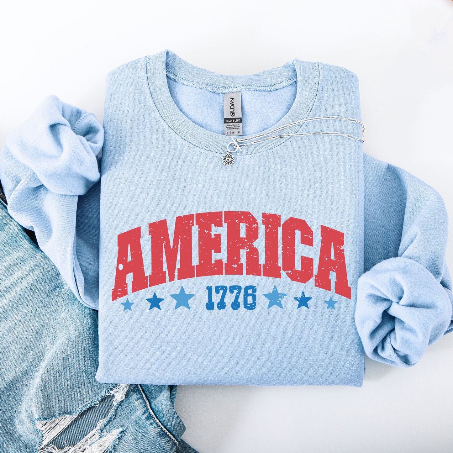 America, 1776, Varsity, Patriotic, USA, 4th of July Sweatshirt