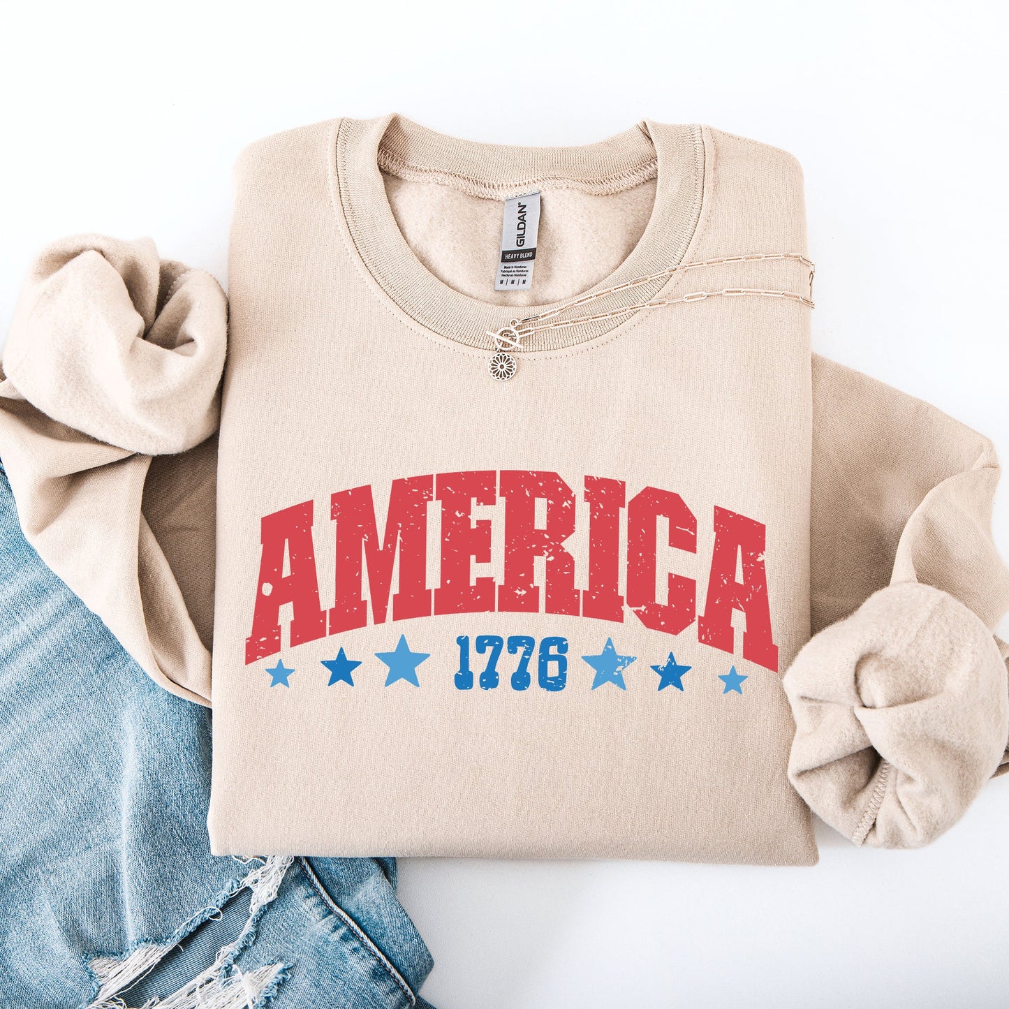America, 1776, Varsity, Patriotic, USA, 4th of July Sweatshirt