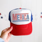 America, Checkered, Patriotic, Snapback Trucker Hat