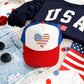 America, Floral Heart, Patriotic, Snapback Trucker Hat