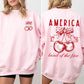 America, Land Of The Free, 1776, Cherries, Patriotic, 4th of July Sweatshirt