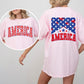 America, Red White Blue, Stars, Stripes, Patriotic, Independence Day, Front and Back, USA, Flag, Tshirt Comfort Colors T-Shirt
