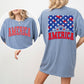 America, Red White Blue, Stars, Stripes, Patriotic, Independence Day, Front and Back, USA, Flag, Tshirt Comfort Colors T-Shirt