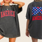 America, Red White Blue, Stars, Stripes, Patriotic, Independence Day, Front and Back, USA, Flag, Tshirt Comfort Colors T-Shirt