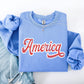 America, Red, White, Varsity, Retro, Patriotic, USA, 4th of July Sweatshirt