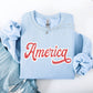 America, Red, White, Varsity, Retro, Patriotic, USA, 4th of July Sweatshirt