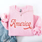 America, Red, White, Varsity, Retro, Patriotic, USA, 4th of July Sweatshirt