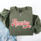 America, Red, White, Varsity, Retro, Patriotic, USA, 4th of July Sweatshirt