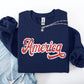 America, Red, White, Varsity, Retro, Patriotic, USA, 4th of July Sweatshirt