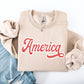 America, Red, White, Varsity, Retro, Patriotic, USA, 4th of July Sweatshirt