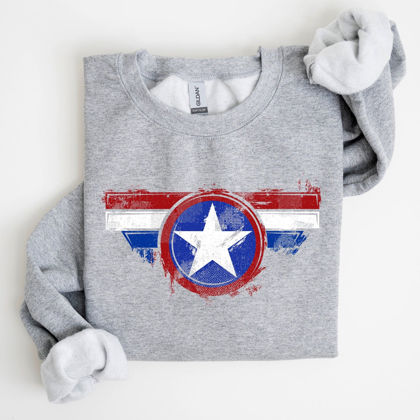 America, Super Hero, Flag, Patriotic, 4th of July Sweatshirt