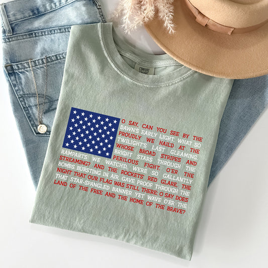 American Flag, Anthem, Patriotic, 4th of July Tshirt Comfort Colors T-Shirt