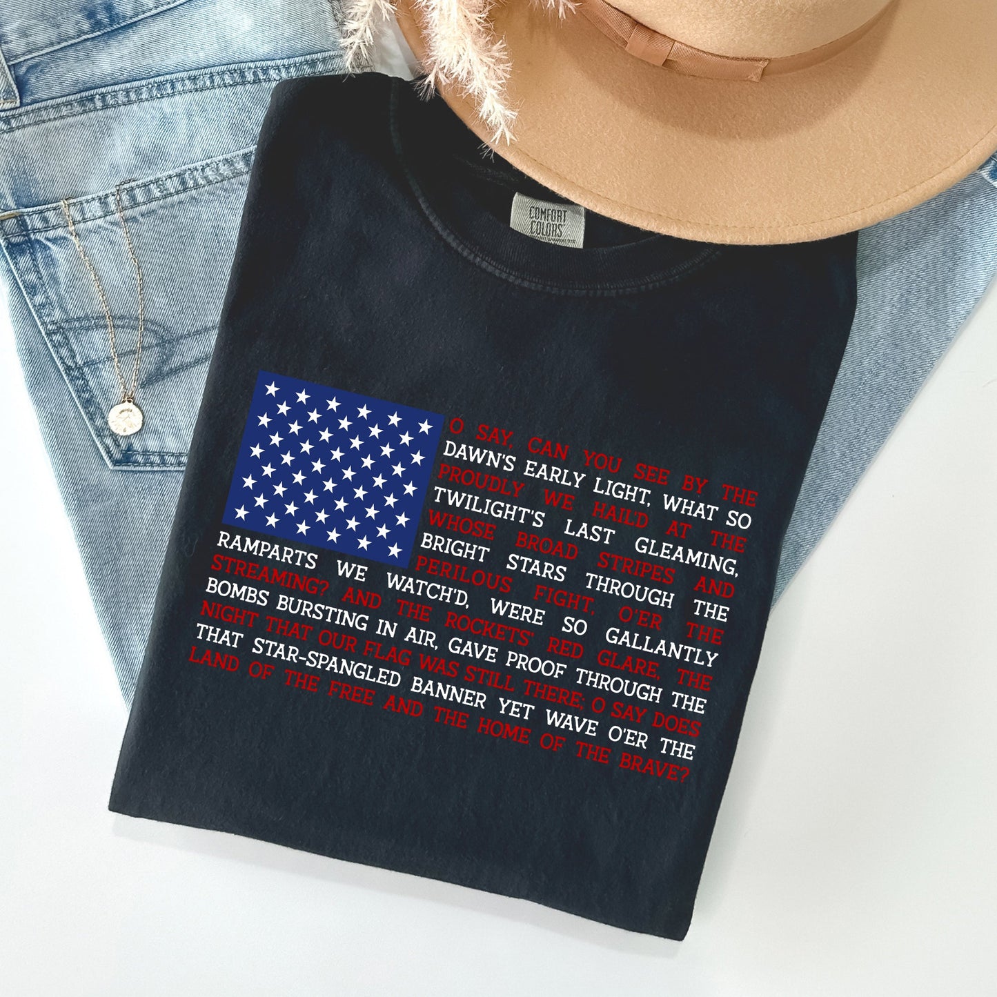 American Flag, Anthem, Patriotic, 4th of July Tshirt Comfort Colors T-Shirt