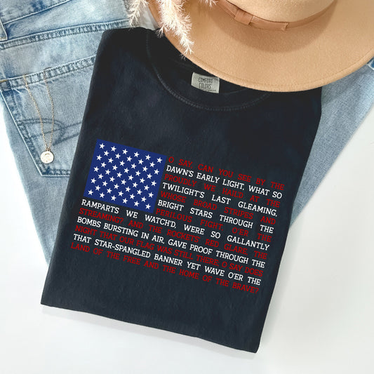 American Flag, Anthem, Patriotic, 4th of July Tshirt Comfort Colors T-Shirt