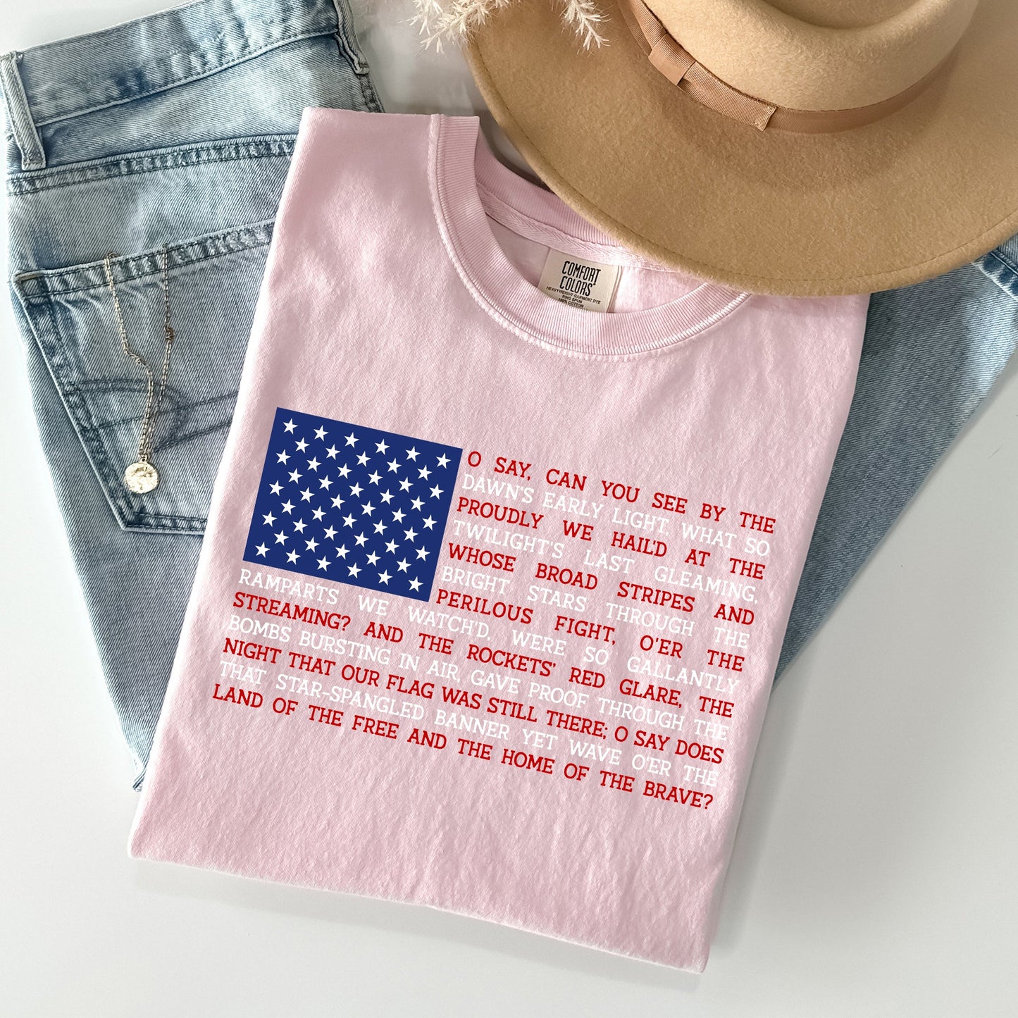 American Flag, Anthem, Patriotic, 4th of July Tshirt Comfort Colors T-Shirt