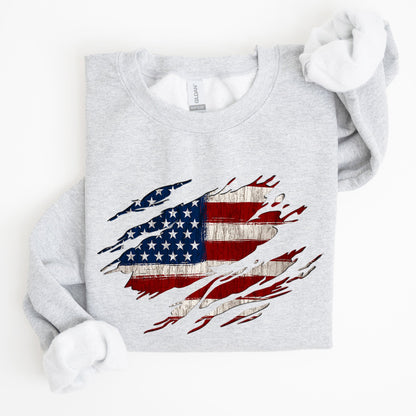 American Flag, Patriotic, 4th of July Sweatshirt