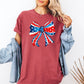 American, Bow, Red, White, Blue, Patriotic, 4th of July Tshirt Comfort Colors T-Shirt