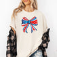 American, Bow, Red, White, Blue, Patriotic, 4th of July Tshirt Comfort Colors T-Shirt