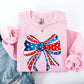 American, Bow, Red, White, Blue, Patriotic, 4th of July Sweatshirt