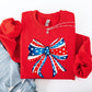 American, Bow, Red, White, Blue, Patriotic, 4th of July Sweatshirt
