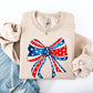 American, Bow, Red, White, Blue, Patriotic, 4th of July Sweatshirt