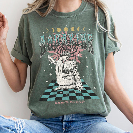 Aquarius Zodiac Comfort Colors Tees, Horoscope, Astrology
