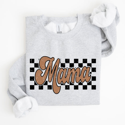 Mama Retro Checkered, Aesthetic, Vintage Sweatshirt